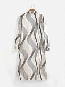 SHEIN Unity Váy sơ mi sọc dài tay cài nút giản dị cho nữ mùa xuân/hè - Nhiều màu - Xem 2