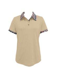 EMERY ROSE Áo thun tay ngắn đơn giản, in họa tiết khối màu trơn, cài nút phía trước, họa tiết ngẫu nhiên - Nhiều màu - Xem 3