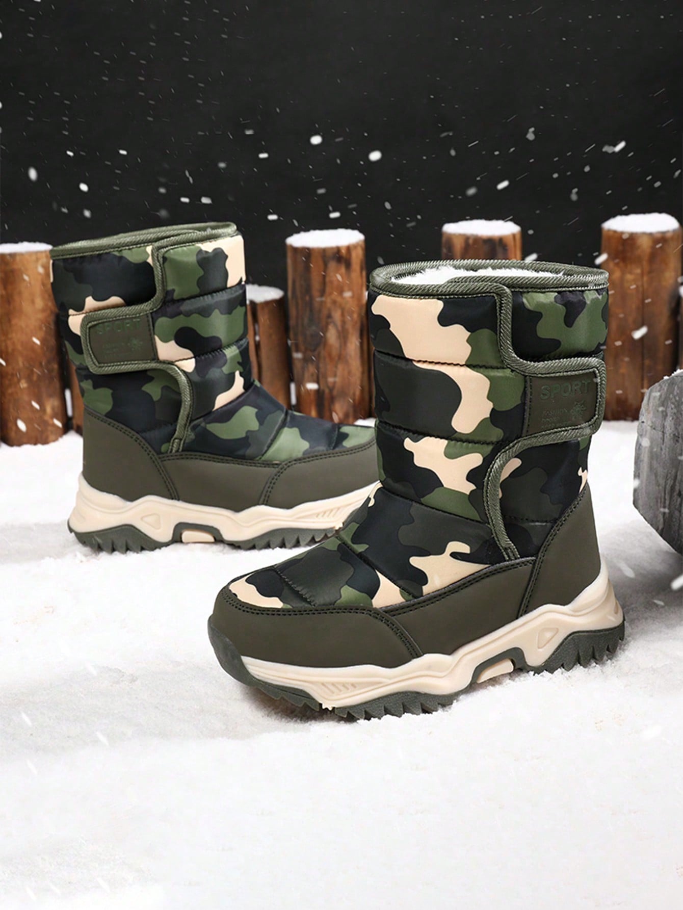 بوت أطفال مبطنة دافئة مقاومة للبرد مريحة عالية الر...