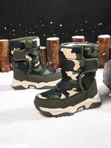 Winter High-Top Padded Warm Anti-Cold Comfortable Kids Boots - Green - View 4