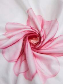 SHEIN LUNE Women Autumn White Floral Print Crop Top - White - View 6