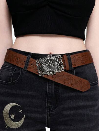 Our Hippie 1pc Gothic Punk Y2K Retro Street Fashion Leather