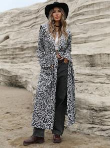 Aveloria Modichic Casual Chic Leopard Print Hooded Long Sleeve Jacket Fall Cloth For Women - Multicolor - View 4