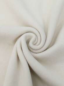 SHEIN LUNE Solid Overlap Neck Tee Fall Cloth For Women - Apricot - View 5