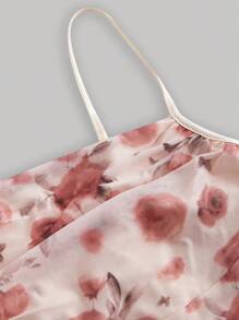 SHEIN MOD Women's Floral Print Pleated Front Waist Asymmetrical Hem Camisole Dress,Elegant Women Dresses,Homecoming Dresses,Asymmetrical Dress,Bridesmaid Dress,Brunch Women Outfit, Festival Dress,Wedding Dress Guest