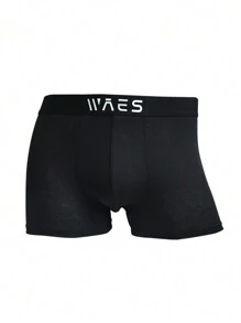 9 pezzi/confezione Boxer uomo in colore unito comodi con stampa a lettera - Multicolore - Visualizzare 3