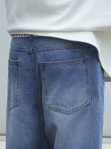 Men's Straight Simple Denim Casual Baggy Jeans