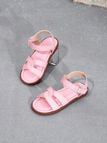 Sandales décontractées pour extérieur à bout rond mignonnes pour filles, rose