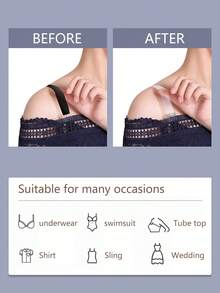 8 件透明可拆卸肩带，女士隐形胸罩肩带 - 無色 - 查看 2