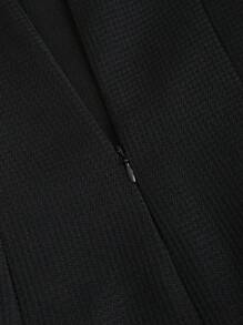 SHEIN Unity 女式夏季金属纽扣装饰方领无袖休闲连衣裙 - 黑色 - 查看 6