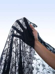 Anewsta 女式深 V 领腰带灯笼袖休闲长袖连衣裙长款女装 - 黑色 - 查看 7