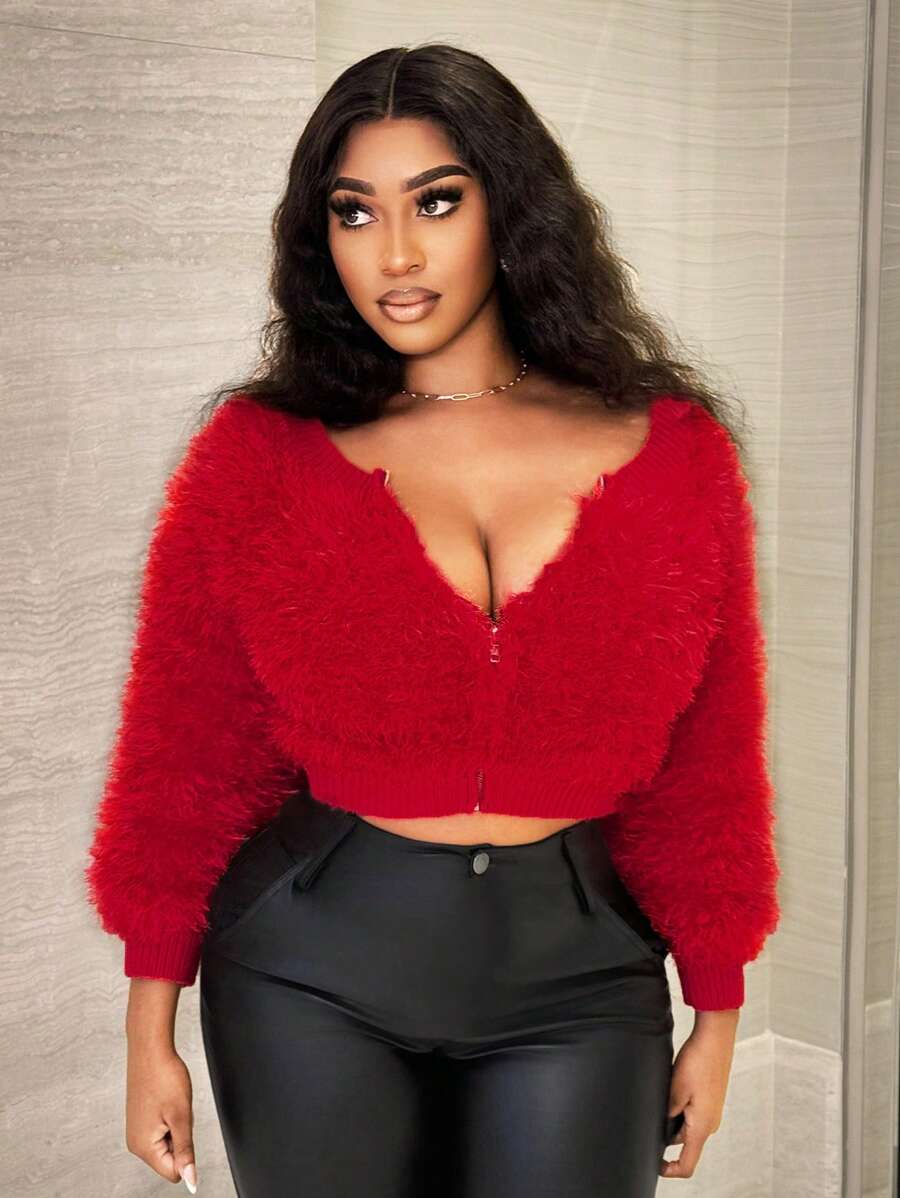 Zolique Cárdigan minimalista con cremallera y manga larga para mujer, uso diario casual