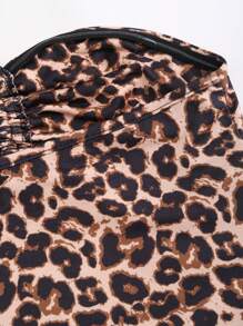 Sweetra Conjunto de 2 piezas de top bandeau y falda con estampado de leopardo de moda para el verano - Multicolor - Ver 5