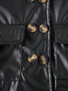 Baby Girl Fashion Lapel Collar Double-Breasted Long Sleeve Jacket, Fall/Winter