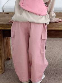 DAZY Girls' Oversized Pocket Sweatpants, Fall Clothes - Pink - View 2