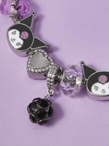 HELLO KITTY AND FRIENDS | SHEIN 1 件卡通黑水晶手链 - 彩色 - 查看 6