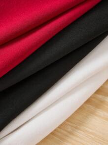 SHEIN 3 件套儿童男孩休闲松紧腰宽松针织运动裤，3 种颜色，适合春、夏、秋、冬季节上学、花园、海滩、生日穿着 - 彩色 - 查看 4