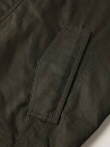 Manfinity Homme Men's Casual Warm Insulated Windbreaker Jacket, Winter - Army Green - View 5