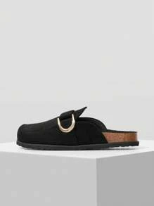 MOTF PREMIUM WOMEN'S COMFORTABLE CASUAL ROUND TOE WHITE FLAT SHOES, FOR NEW YEAR HOLIDAY, SPRING SHOES SPRING BREAK EASTER FOR CHRISTMAS - Black - View 3