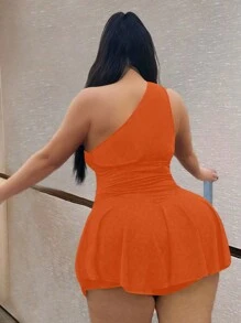 Maweii Plus Size Women Solid Color Knitted Sexy Sling Jumpsuit, Sleeveless Summer