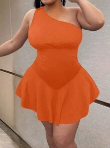 Maweii Plus Size Women Solid Color Knitted Sexy Sling Jumpsuit, Sleeveless Summer