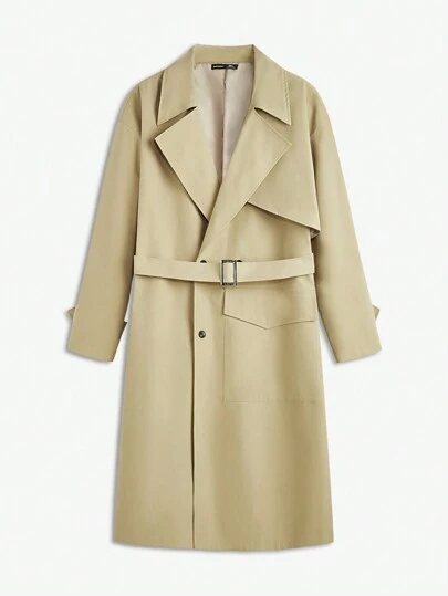 AKNOTIC Business Casual Abrigo casual de hombre con hombros caídos, de tejido suelto y largo, adecuado para el uso diario en otoño e invierno