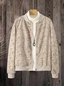 EMERY ROSE Áo khoác nữ dài tay đơn giản đơn giản - Màu be - Xem 4