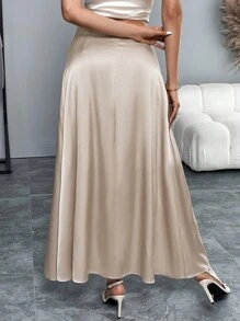 Pariaura Women's Elegant Satin Satin Skirt For Party