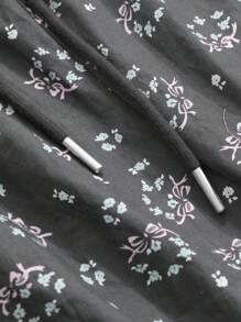 DAZY Quần Cargo Cinched Waist Cinched Floral Ditsy dành cho nữ - Xám - Xem 6