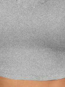 Chiquease 純色緊身短款t恤 - 灰色 - 查看 5