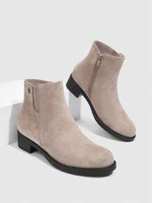 CUCCOO BIZCHIC Botas cortas versátiles de moda para mujeres - Albaricoque - Ver 2