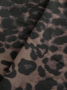 SHEIN MOD Pantalón cargo con estampado de leopardo, pantalón casual recto para mujeres