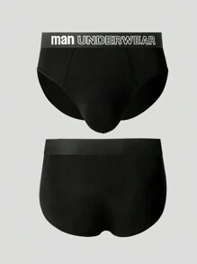 5 piezas/paquete Calzoncillos casuales cómodos y con estampado de letras transpirables de moda para hombres