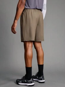 Gym Rark 男友风男士弹力腰宽松休闲健身运动短裤返校健身服徒步套装短款打底衫运动裤 - 咖啡棕 - 查看 2