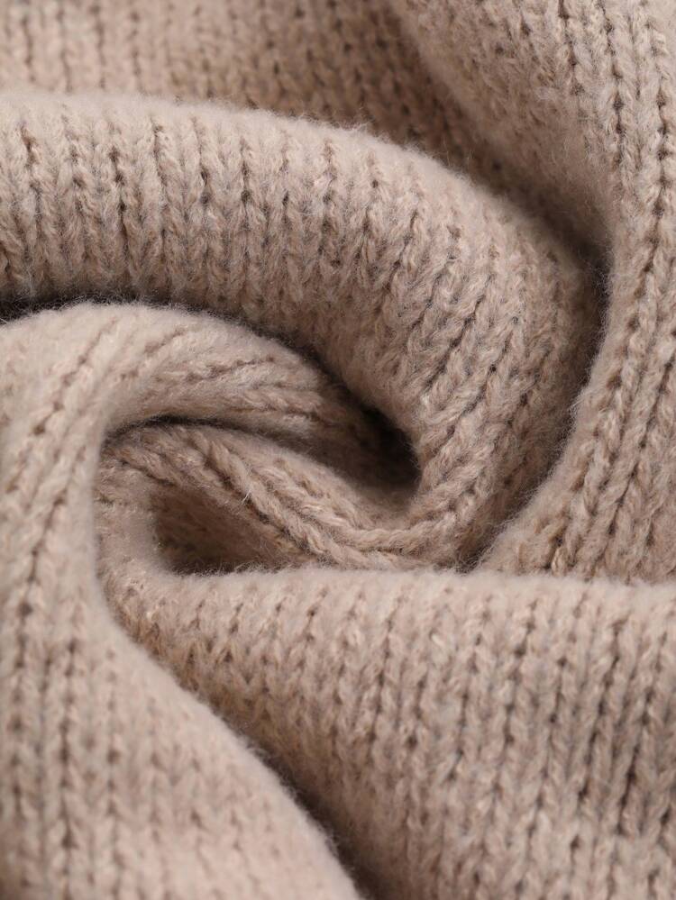 Women's Solid Color Loose Fit Long Sleeve V-Neck Tied Back Slit Sweater , Apricot Sweater,Fall Women Clothes