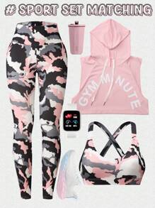 Core Rhythm Bộ đồ thể thao thường ngày in họa tiết rằn ri cho nữ Bộ đồ tập luyện cho nữ Bộ đồ tập gym cho nữ - Nhiều màu - Xem 2