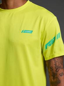 Manfinity Sport Polished Boyfriend Style Men's Crew Neck Short Sleeve Casual Athletic T-Shirt & Tank Top,Gym Clothes