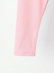 Ensemble de 3 pièces pour bébé fille : leggings côtelés simples et décontractés, pantalon polyvalent et extensible pour le printemps et l'automne - Multicolore - Voir 4