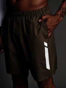 Gym Rark 男友风男士弹力腰宽松休闲健身运动短裤返校健身服徒步套装短款打底衫运动裤 - 咖啡棕 - 查看 3