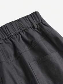 SHEIN Bolsa de cintura Casual e Saia Mini útil, tecido em cor sólida para Adolescente Menina - Cinza - Visão 6