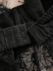 纯色性感蕾丝法式钢圈吊带背心 - 黑色 - 查看 5