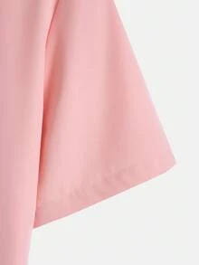 Manfinity Homme Áo sơ mi nam tay ngắn màu trơn thường ngày đi làm, mùa hè - Hồng - Xem 5