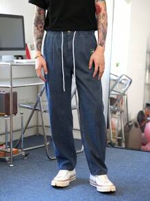 Claim Dot Herren Lockere, weite Ballonform Jeans mit Vintage-Waschung in Dunkelblau