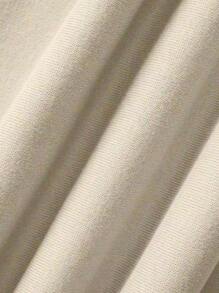 INAWLY 大码女式宽松蝴蝶印花圆领落肩长袖运动衫，秋冬季 - 米色 - 查看 6