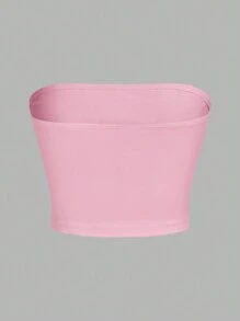 SHEIN EZwear 3 件套黑色、粉色和灰色女士抹胸短款上衣，适合夏季 - 彩色 - 查看 4