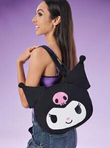 HELLO KITTY AND FRIENDS | SHEIN 卡通 图案手提袋 - 黑色 - 查看 7