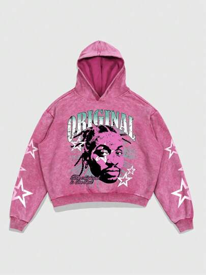 Street Life Sudadera con capucha para hombre con estampado gráfico y de letras, forro térmico, para primavera y otoño, estilo casual