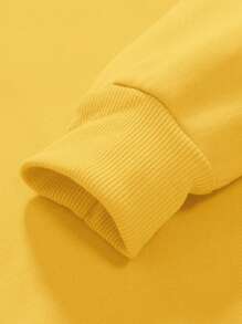 Manfinity Homme 2 件男士休闲字母印花运动衫和运动裤套装 - 黃色 - 查看 4