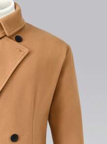 Manfinity Mode Men's Winter Double Breasted Knitted Casual Coat - Khaki - View 5