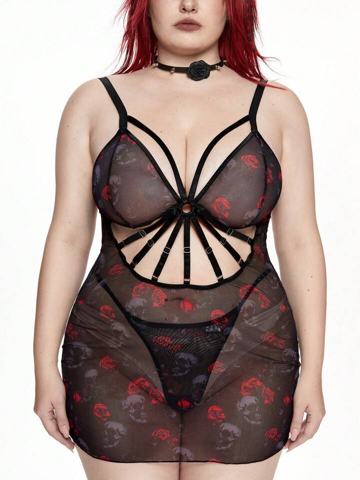 Is That The New 2pcs Gothic Plus Size Sexy Lingerie Dress Set ??| ROMWE UK